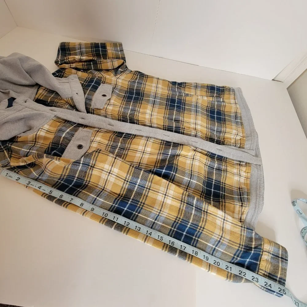 Marmot Women's Reagan Flannel L/S Plaid Hoodie Size M Grey Navy Tan NWT - Picture 6 of 12